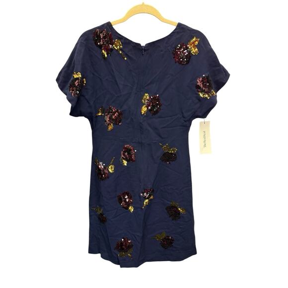Dries Van Noten Navy Sequin Floral Viscose Mini Dress 36 US 4 Zip Back Party - Picture 7 of 12